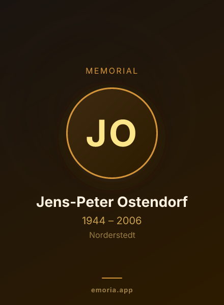 Memorial portrait of Jens-Peter Ostendorf