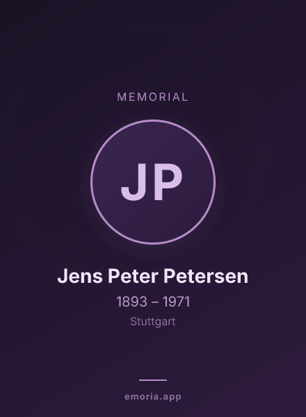 Memorial portrait of Jens Peter Petersen