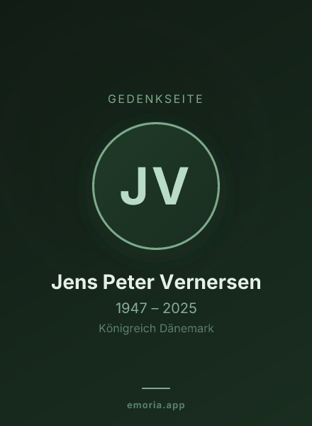 Gedenkportrait von Jens Peter Vernersen