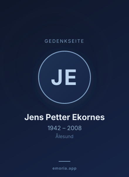 Gedenkportrait von Jens Petter Ekornes