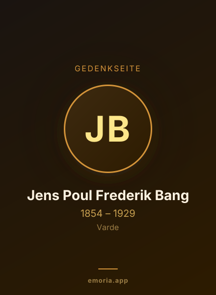 Gedenkportrait von Jens Poul Frederik Bang