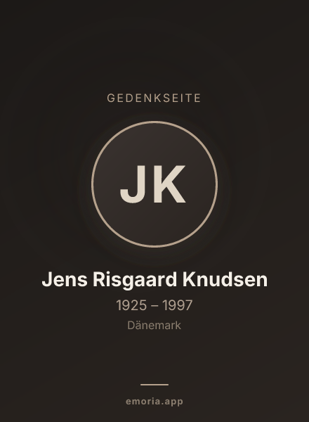 Gedenkportrait von Jens Risgaard Knudsen