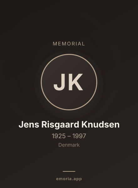 Memorial portrait of Jens Risgaard Knudsen