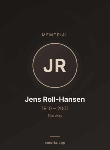 Memorial portrait of Jens Roll-Hansen