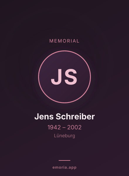 Memorial portrait of Jens Schreiber