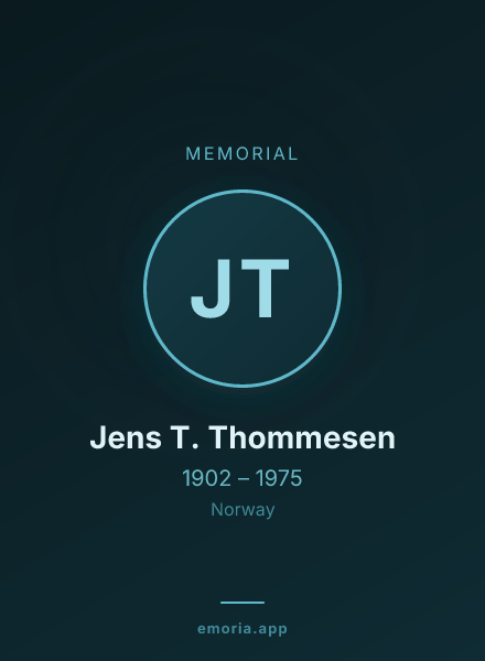 Memorial portrait of Jens T. Thommesen
