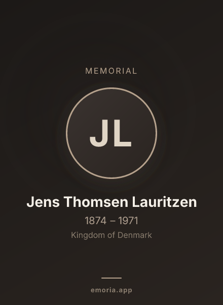 Memorial portrait of Jens Thomsen Lauritzen