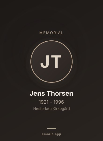 Memorial portrait of Jens Thorsen