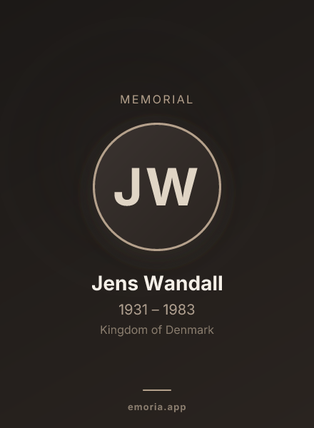 Memorial portrait of Jens Wandall