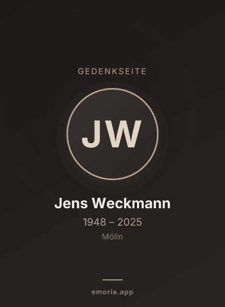 Gedenkportrait von Jens Weckmann