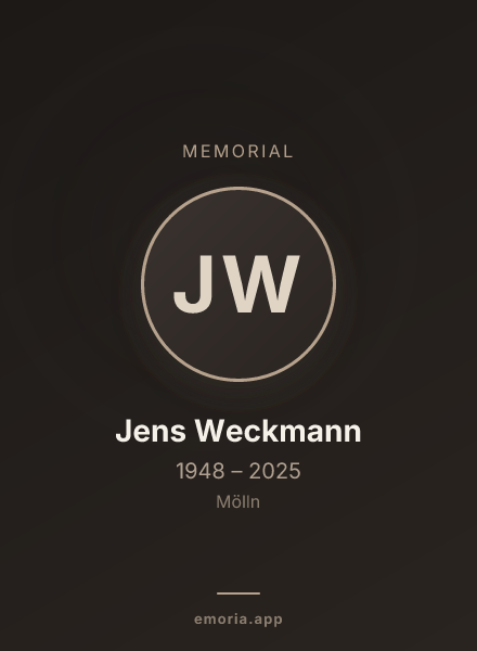 Memorial portrait of Jens Weckmann