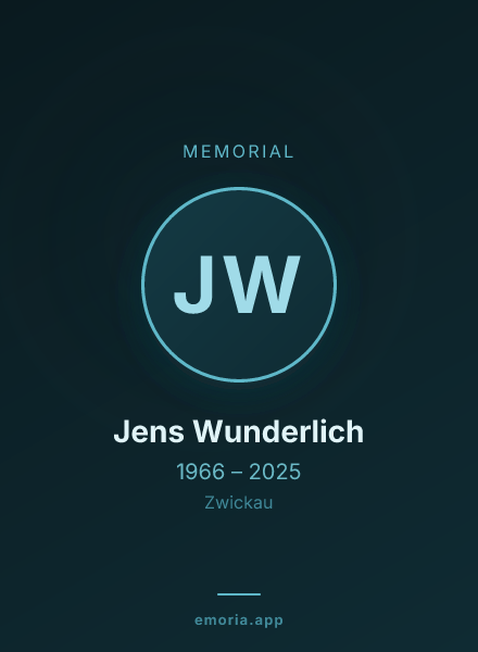 Memorial portrait of Jens Wunderlich
