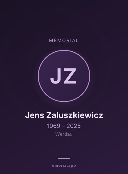 Memorial portrait of Jens Zaluszkiewicz