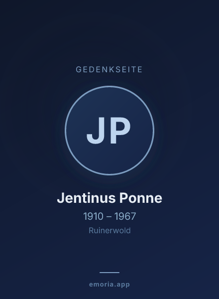 Gedenkportrait von Jentinus Ponne