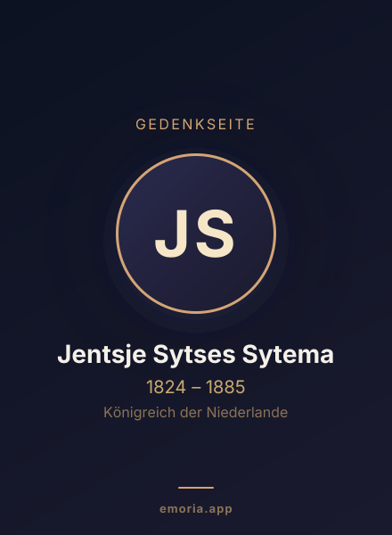 Gedenkportrait von Jentsje Sytses Sytema