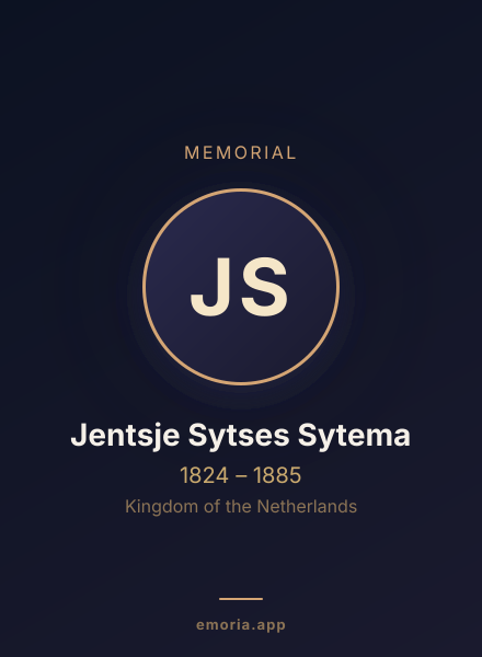 Memorial portrait of Jentsje Sytses Sytema