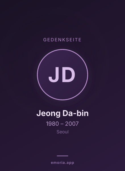 Gedenkportrait von Jeong Da-bin