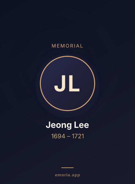Memorial portrait of Jeong Lee