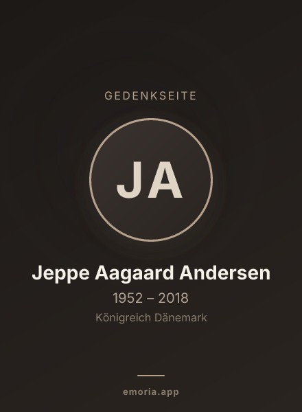 Gedenkportrait von Jeppe Aagaard Andersen
