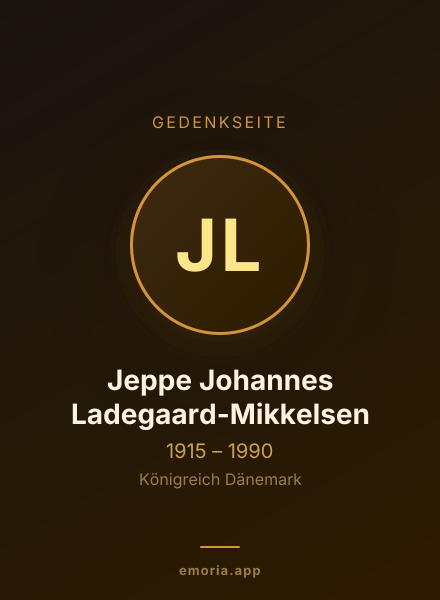 Gedenkportrait von Jeppe Johannes Ladegaard-Mikkelsen