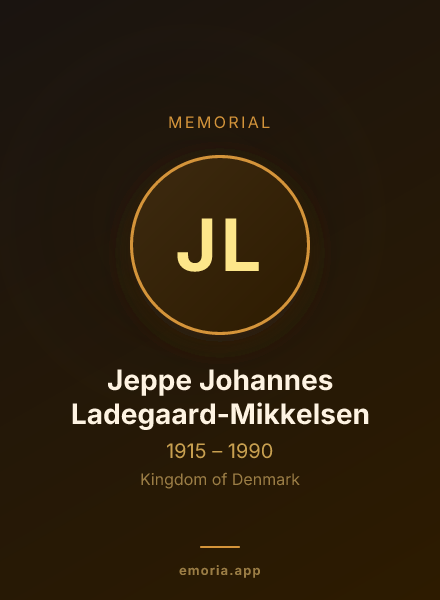 Memorial portrait of Jeppe Johannes Ladegaard-Mikkelsen