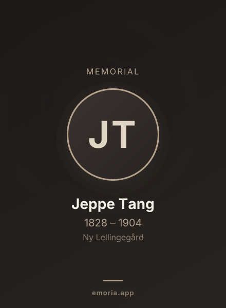 Memorial portrait of Jeppe Tang