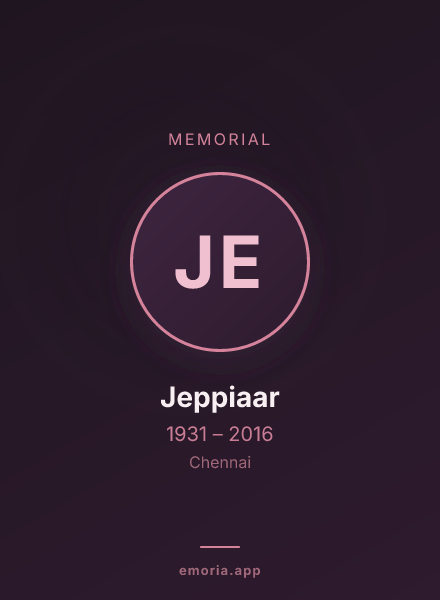 Memorial portrait of Jeppiaar