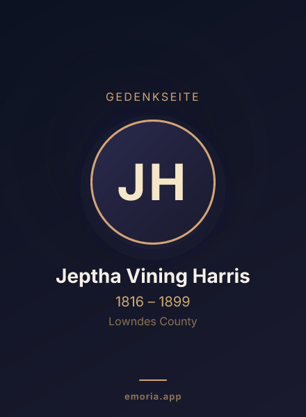 Gedenkportrait von Jeptha Vining Harris