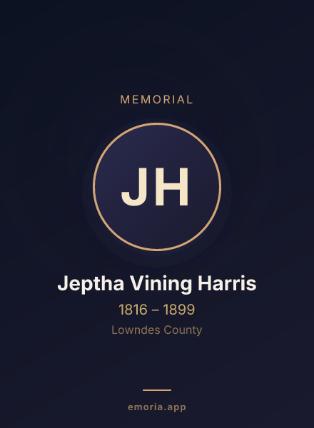 Memorial portrait of Jeptha Vining Harris