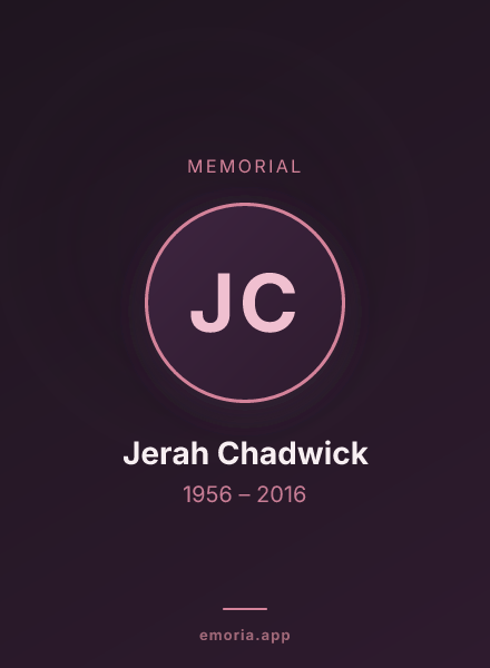 Memorial portrait of Jerah Chadwick