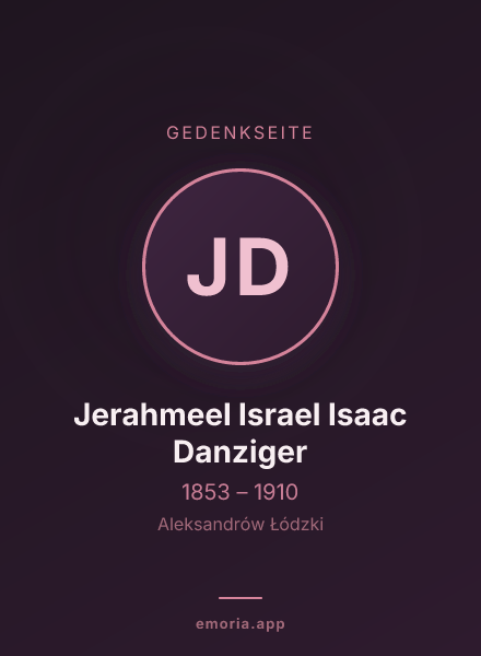 Gedenkportrait von Jerahmeel Israel Isaac Danziger