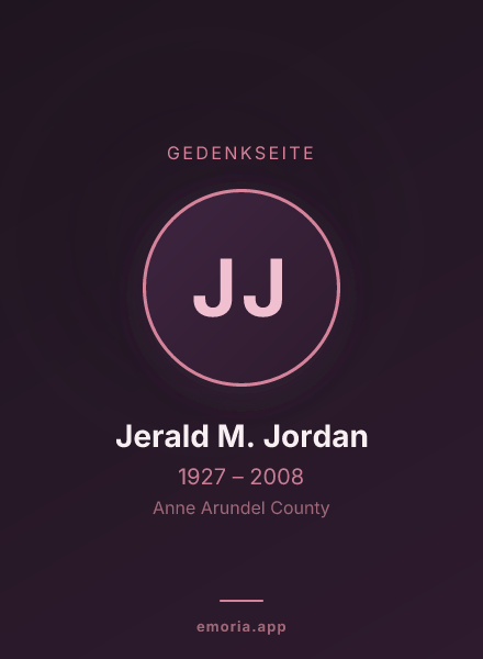 Gedenkportrait von Jerald M. Jordan