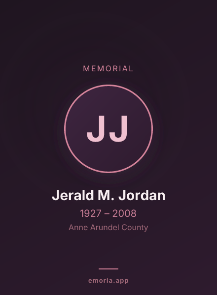 Memorial portrait of Jerald M. Jordan