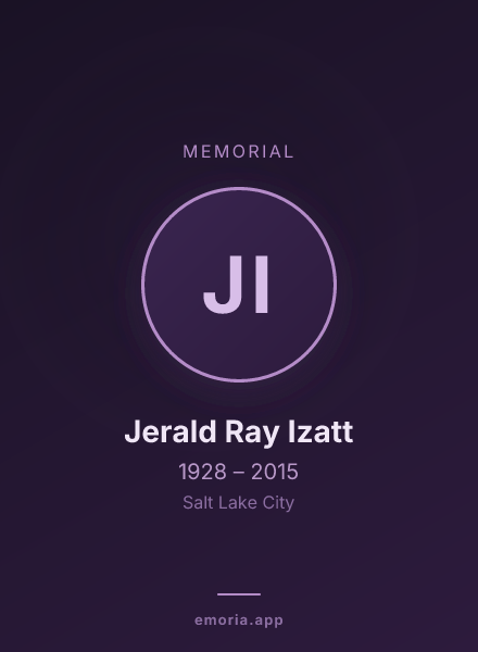 Memorial portrait of Jerald Ray Izatt