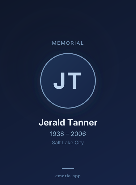 Memorial portrait of Jerald Tanner