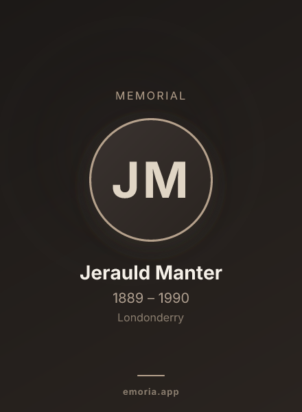 Memorial portrait of Jerauld Manter