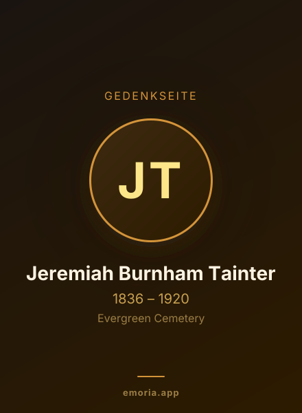Gedenkportrait von Jeremiah Burnham Tainter
