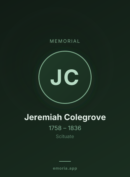 Memorial portrait of Jeremiah Colegrove