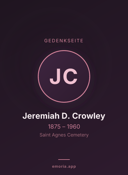 Gedenkportrait von Jeremiah D. Crowley