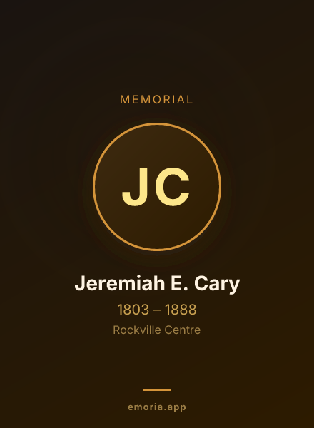 Memorial portrait of Jeremiah E. Cary