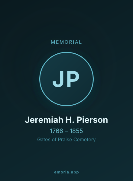 Memorial portrait of Jeremiah H. Pierson