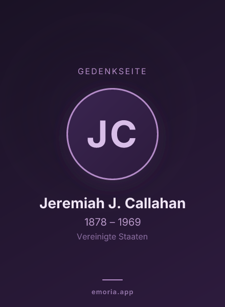 Gedenkportrait von Jeremiah J. Callahan