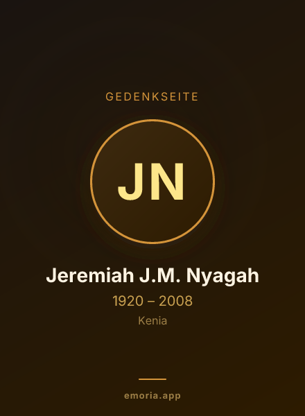 Gedenkportrait von Jeremiah J.M. Nyagah