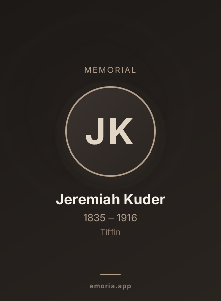 Memorial portrait of Jeremiah Kuder