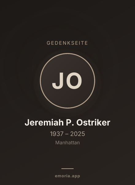 Gedenkportrait von Jeremiah P. Ostriker