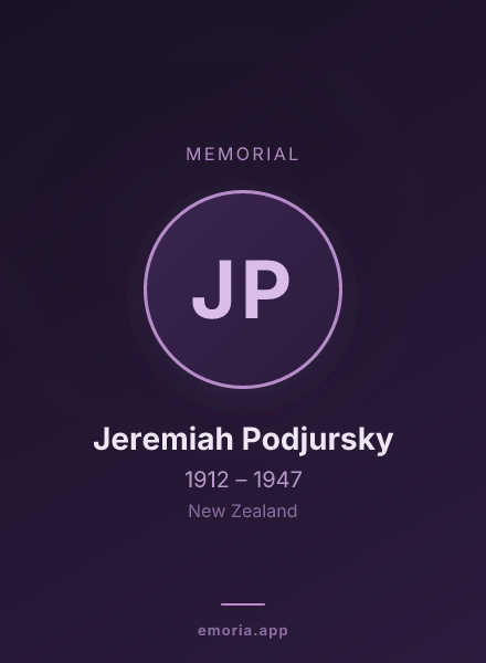 Memorial portrait of Jeremiah Podjursky