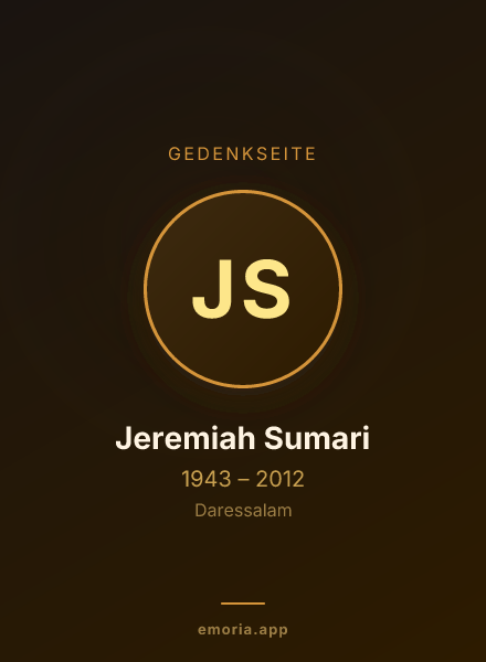 Gedenkportrait von Jeremiah Sumari