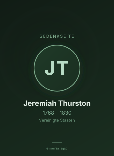 Gedenkportrait von Jeremiah Thurston