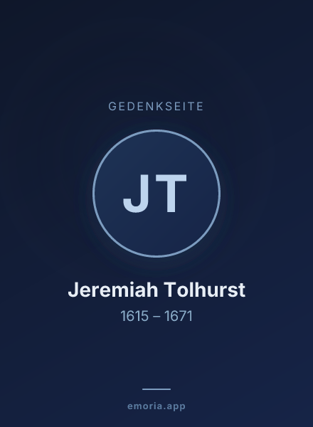 Gedenkportrait von Jeremiah Tolhurst