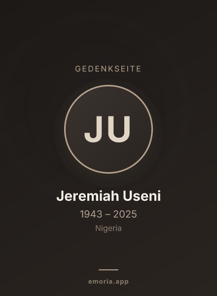 Gedenkportrait von Jeremiah Useni